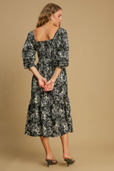 Elegant Umgee Women's Floral V-Neck Ruffle Hem Dress - Perfect for Brunch & Parties