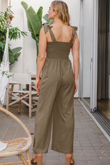 ODDI Full Size Smocked Bodice Sleeveless Jumpsuit - Chic & Versatile