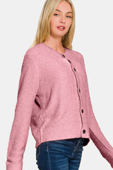 Zenana Women's Cozy Button Down Cardigan - Versatile Long Sleeve Knit Sweater for Effortless Style