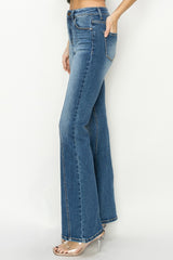 RISEN Women's High Rise Front Seam Flare Jeans - Trendy Retro Style