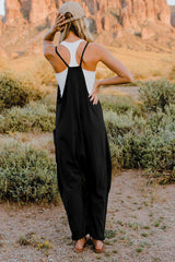 Stylish Full Size V-Neck Sleeveless Jumpsuit with Pockets - Comfortable Fit