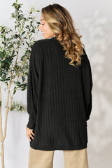 Basic Bae Full Size Ribbed Cocoon Cardigan - Stylish & Comfortable Women's Sweater
