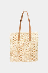 Fame Straw Braided Tote Bag - Stylish & Versatile Summer Accessory