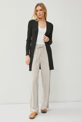 Be Cool Ribbed Open Front Long Sleeve Cardigan - Cozy & Stylish Layering Essential