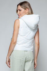 Snobbish Quilted Hooded Vest - Stylish Zip-Up Outerwear