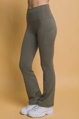 Love Tree High Waist Flare Active Leggings with Pockets - Trendy Women's Workout Wear