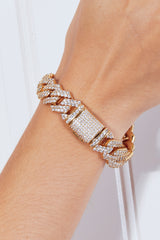 Elegant Gold-Plated Alloy & Zircon Bracelet - Dazzling Jewelry Piece
