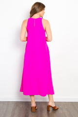 Be Stage Versatile Midi Tank Dress with Functional Pockets - Made in USA