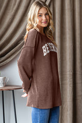 Heimish Women's Ribbed Exposed Seam Long Sleeve T-Shirt - Versatile Chic Style