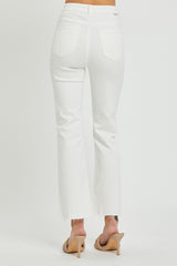 RISEN Women's High Rise Button Fly Straight Ankle Jeans - Versatile & Stylish