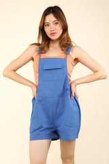 VERY J Women's Adjustable Rayon Suspender Overalls with Pockets