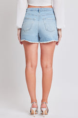 YMI Jeanswear Women's Distressed Frayed Hem Denim Shorts - Casual Summer Style