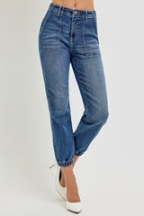 RISEN Women's High Rise Ankle Jogger Jeans - Stretch Denim Comfort & Style