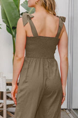 ODDI Full Size Smocked Bodice Sleeveless Jumpsuit - Chic & Versatile