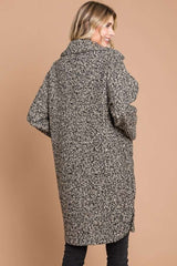 Culture Code Full Size Teddy Coat with Lapel Collar & Double-Breasted Design