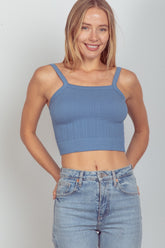 Trendy Cable Knit Seamless Cropped Cami - Chic & Comfortable | VERY J