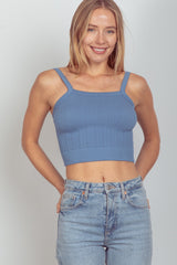 Trendy Cable Knit Seamless Cropped Cami - Chic & Comfortable | VERY J