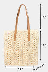 Fame Straw Braided Tote Bag - Stylish & Versatile Summer Accessory