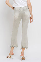 Lovervet Women's Distressed Cropped Flare Jeans with Raw Hem
