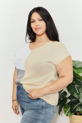 Trendy Color Block V-Neck Knit Top for Stylish Comfort