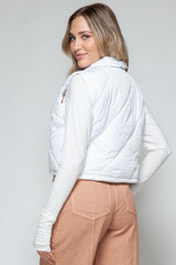 Snobbish Snap-Down Quilted Crop Vest - Stylish & Versatile Layering