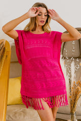 BiBi Fringed Hem Knit Top - Trendy Bohemian Fashion Knitwear