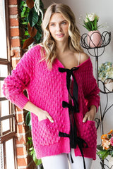 First Love Women's Tie Closure Open Knit Cardigan - Cozy & Stylish