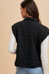 Annie Wear Women's Quilted Snap Down Vest Coat - Stylish & Warm Outerwear