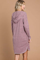 Culture Code Women's Full Size Hooded Long Sleeve Sweater Dress - Cozy & Stylish