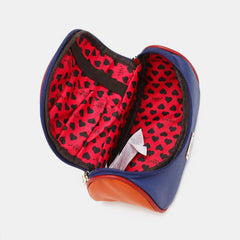 Nicole Lee USA Nikky Vegan Leather Contrast Makeup Bag - Stylish & Spacious Cosmetic Organizer