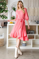 Elegant Tie Front Ruffle Hem Dress for Women | Perfect for Any Occasion