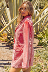 BiBi Women's Ribbed Button-Up Long Sleeve Blazer - Versatile & Stylish