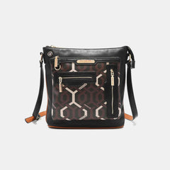 Nicole Lee USA Vegan Leather Geometric Crossbody Bag - Small, Trendy & Versatile