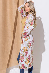 Floral Kimono Open Front Longline Cardigan - Chic & Versatile Layer by And The Why