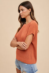 Annie Wear Women's Round Neck Short Sleeve Sweater - Versatile Layering Essential