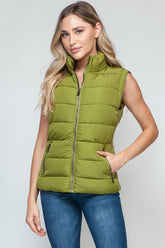 Stylish Zip-Up Turtleneck Vest with Pockets - Versatile & Warm