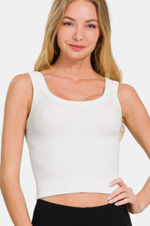 Zenana Ribbed Round Neck Cropped Tank Top - Stylish & Versatile Summer Essential