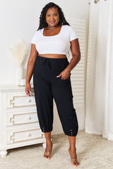 Chic Decorative Button Cropped Pants - Stylish & Versatile Women's Trousers