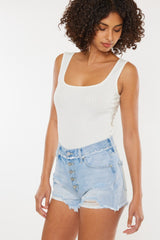 Kancan Distressed Button Fly Denim Shorts – Trendy Summer Wardrobe Essential