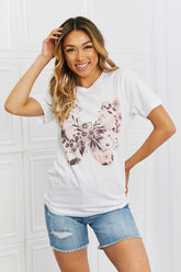 mineB 'You Give Me Butterflies' Graphic T-Shirt - Casual Floral Tee