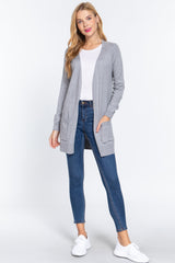 Women's Open Front Long Sleeve Cardigan - Stylish Layering by Active Basic
