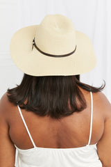 Fame Boho Summer Straw Fedora Hat with Adjustable Fit and Sleek Belt Buckle