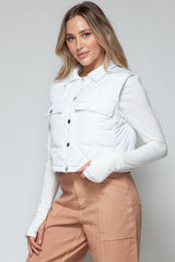 Snobbish Snap-Down Quilted Crop Vest - Stylish & Versatile Layering