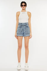 Kancan Ultra High Rise Paperbag Denim Shorts - Trendy Summer Fashion