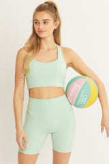 Love Tree High Waist Seam Detail Active Shorts - Stylish & Functional Workout Wear