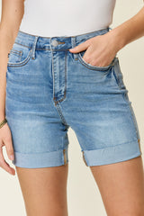 Judy Blue Full Size High Waist Tummy Control Denim Shorts - Trendy & Comfortable
