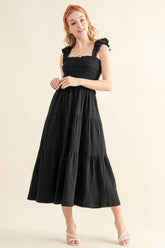 And The Why Women's Smocked Ruffled Tiered Cotton Dress - Perfect Summer Style