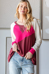 HOPELY Color Block Long Sleeve T-Shirt – Stylish, Comfortable & Versatile Fashion Essential