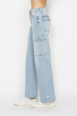 Judy Blue Full Size High Waist Straight Cargo Jeans - Trendy Utility Style with Versatile Pockets