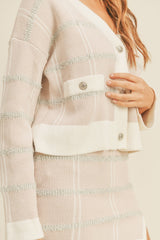 Trendy MABLE Plaid Button Down Cardigan & Mini Skirt Set - Chic Women's Fashion
